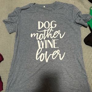 Dog mother wine lover oversized Tshirt